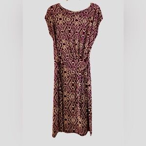 NWOT Boden Purple/Lavender Abstract Pattern Print Dress. Tie Waist. Size 10L